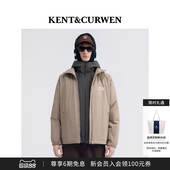 KENT&CURWEN 肯迪文秋冬运动字母徽章连帽棉服外套男