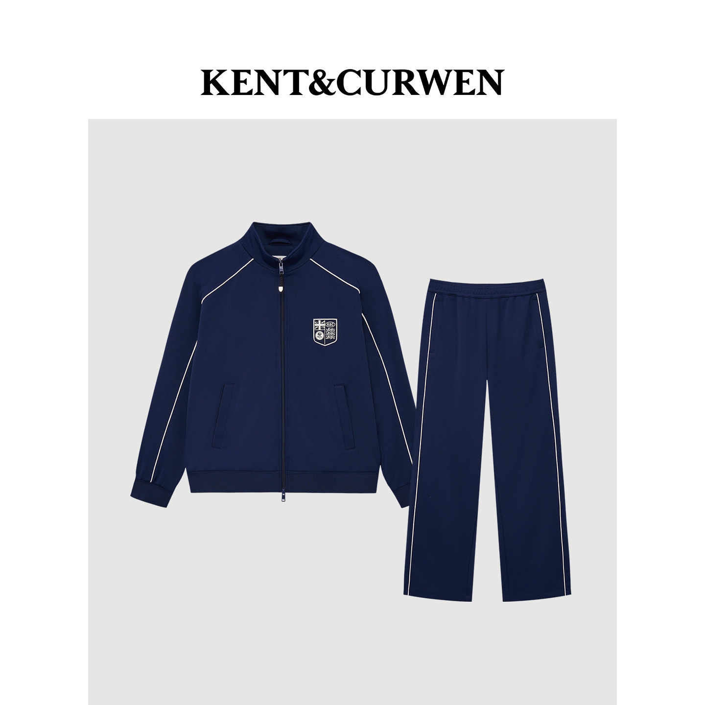 KENT&CURWEN肯迪文足球胶囊系列26春夏男复古学院夹克运动裤套装
