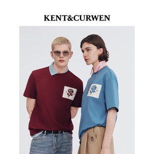 KENT&CURWEN 男女同款 玫瑰刺绣纯棉短袖 T恤 肯迪文2026春夏新品