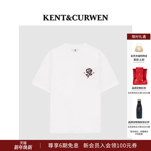 T恤 玫瑰刺绣宽松短袖 KENT&CURWEN 肯迪文2025春夏男女款