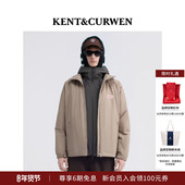 KENT&CURWEN 肯迪文2025秋冬运动字母徽章连帽棉服外套男