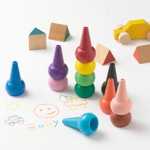 现货面包超人穿插6色叠叠玩具益智多功能积木儿童蜡笔绘画油画棒