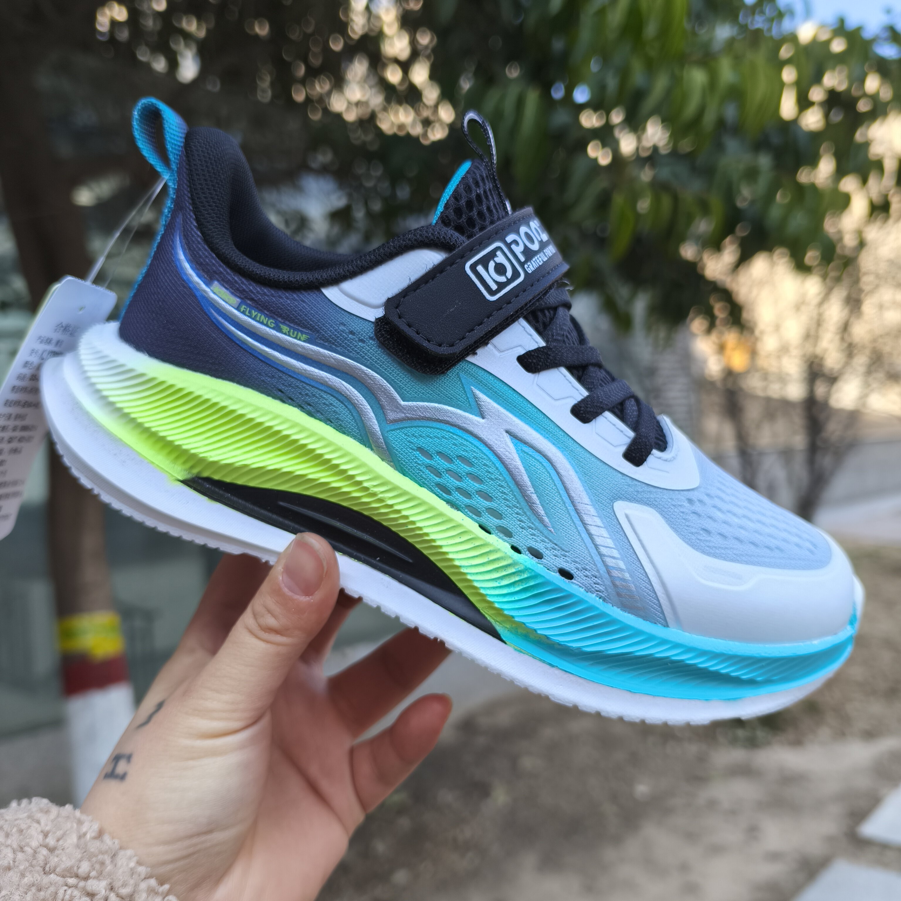 蝌蚪宝贝童鞋25夏季单网新款运动鞋男童魔术贴跑步鞋中大童休闲鞋