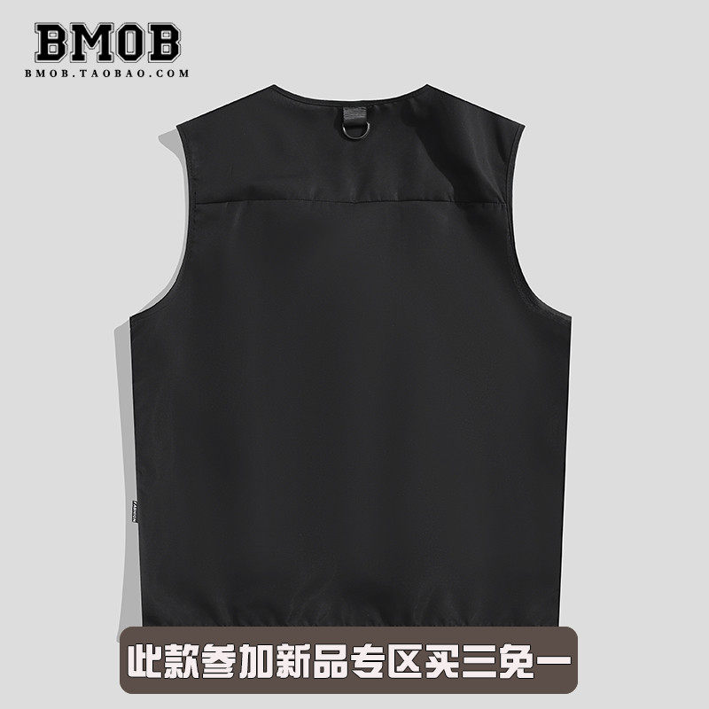 BMOB 일본식 작업 조끼 남성 자켓 트렌디 브랜드 멀티 포켓 잘 생긴 기능성 전술 조끼 조끼 민소매 탑