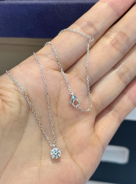 培育钻pt950铂金四爪吊坠0.53克拉，IGI证书，D色VVS2