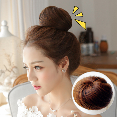taobao agent Wig female plate hair artifact headwear really hair ball heads of ball head Hanfu wig hair bud head wig hair circles