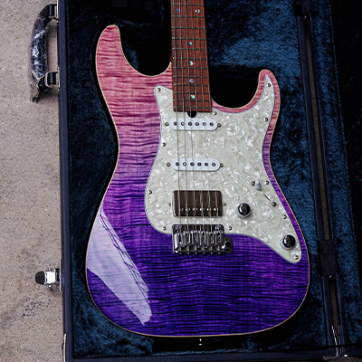 T's Guitars Dst 22 Flame Custom Stainless Puple Faded电吉他