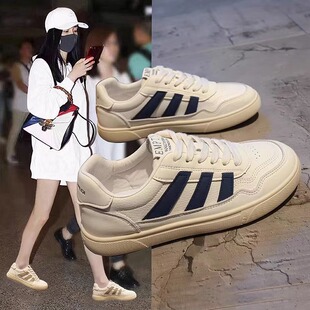 真皮爆款小白鞋夏女款2026年新款春季平底板鞋休闲百搭学生运动鞋