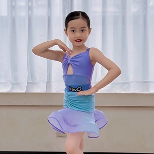 女童拉丁舞服新款少儿表演出服夏季训练套装恰恰伦巴考级练功舞蹈