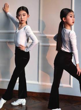 红舞裙少儿拉丁舞练习服装