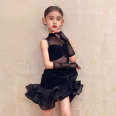 新款高级感少儿拉丁舞服套装
