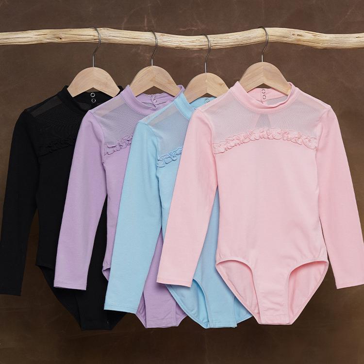 红舞裙芭蕾舞服立领拼网