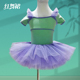 练功服女童纱裙跳舞裙芭蕾舞裙女孩中国舞服装 儿童舞蹈服夏季 短袖