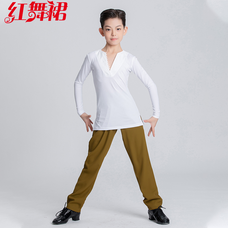 红舞裙少儿拉丁舞；练功服装