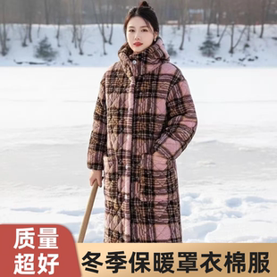 新型罩衣女新款冬装加厚年轻款加绒保暖工作服时尚可外穿洋气围裙