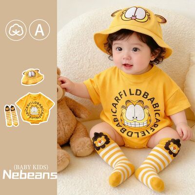 12潮款夏天婴儿衣服可爱加菲小猫