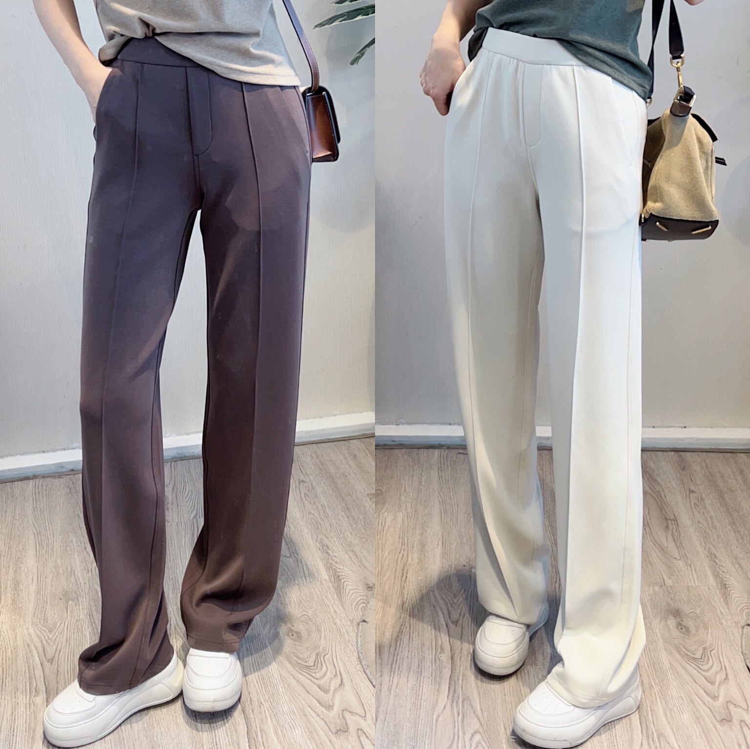 斯斯0301SOFT新系列PIN平腰莫代尔混纺巨垂顺直筒阔腿西裤运动裤