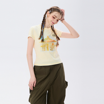 LAMLICKA云朵小熊短袖正肩女t恤