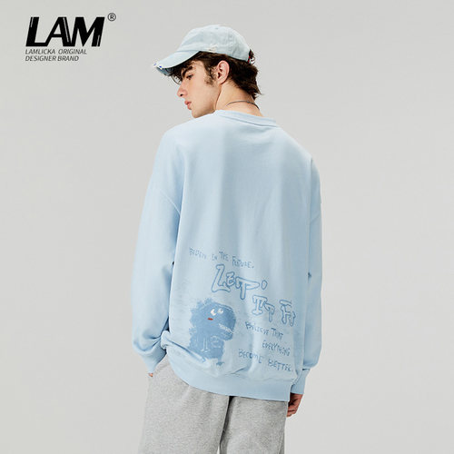 LAMLICKA国潮小恐龙圆领卫衣