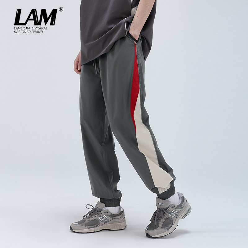 LAMLICKA夏季薄款拼接休闲裤男