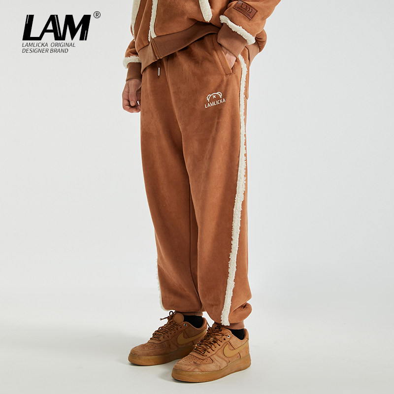 LAMLICKA秋冬加厚翻毛皮棉裤