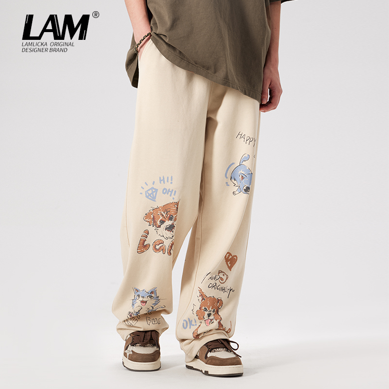 LAMLICKA国潮卡通印花休闲裤