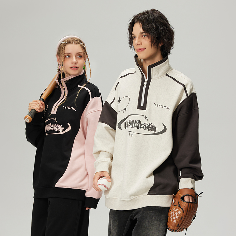 LAMLICKA拼色卫衣棒球风
