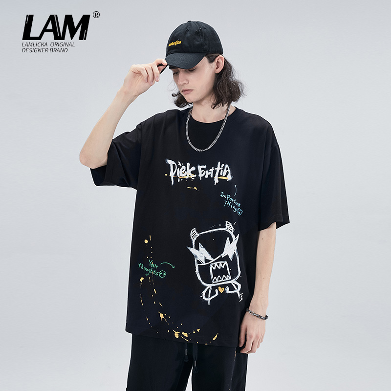 LAMLICKA小恶魔圆领短袖T恤男
