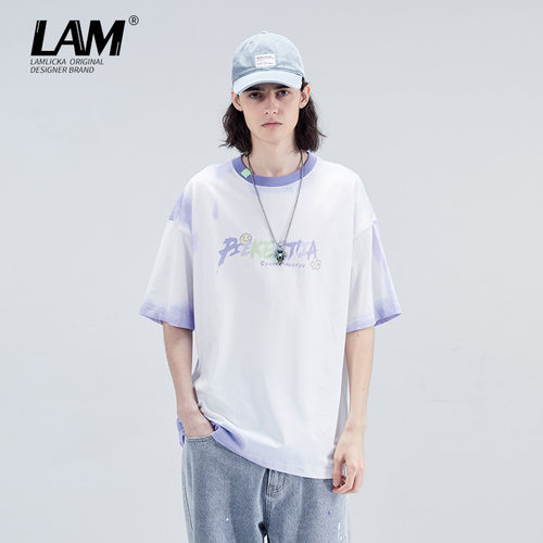 扎染印花LAMLICKA短袖潮学生