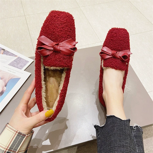 Демисезонные красные свадебные туфли, универсальная флисовая обувь, 2021 года