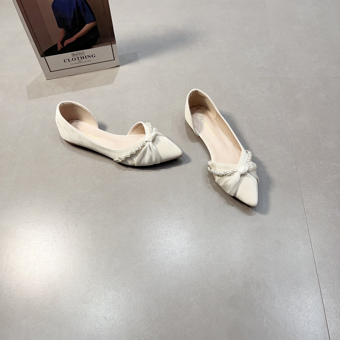 配裙晚晚鞋2026年春夏新款法式珍珠尖头浅口单鞋女平底气质温柔鞋,女鞋,浅口单鞋,淘宝优惠券,粉丝福利购,淘宝优惠卷