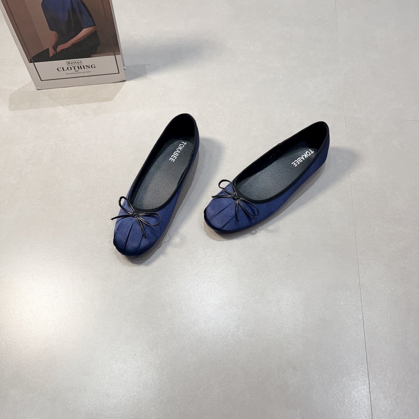 法式气质宝蓝色缎面平底单鞋女2026年春季新款软底一脚蹬芭蕾舞鞋,女鞋,浅口单鞋,淘宝优惠券,粉丝福利购,淘宝优惠卷