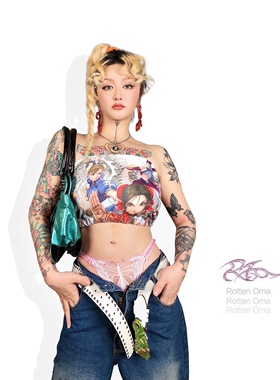 RottenOma原创春丽帅气90sVTG辣妹裹胸背心