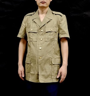 衬衣男士夏季薄款短袖四个口袋速干纽扣通勤衬衫男纯色