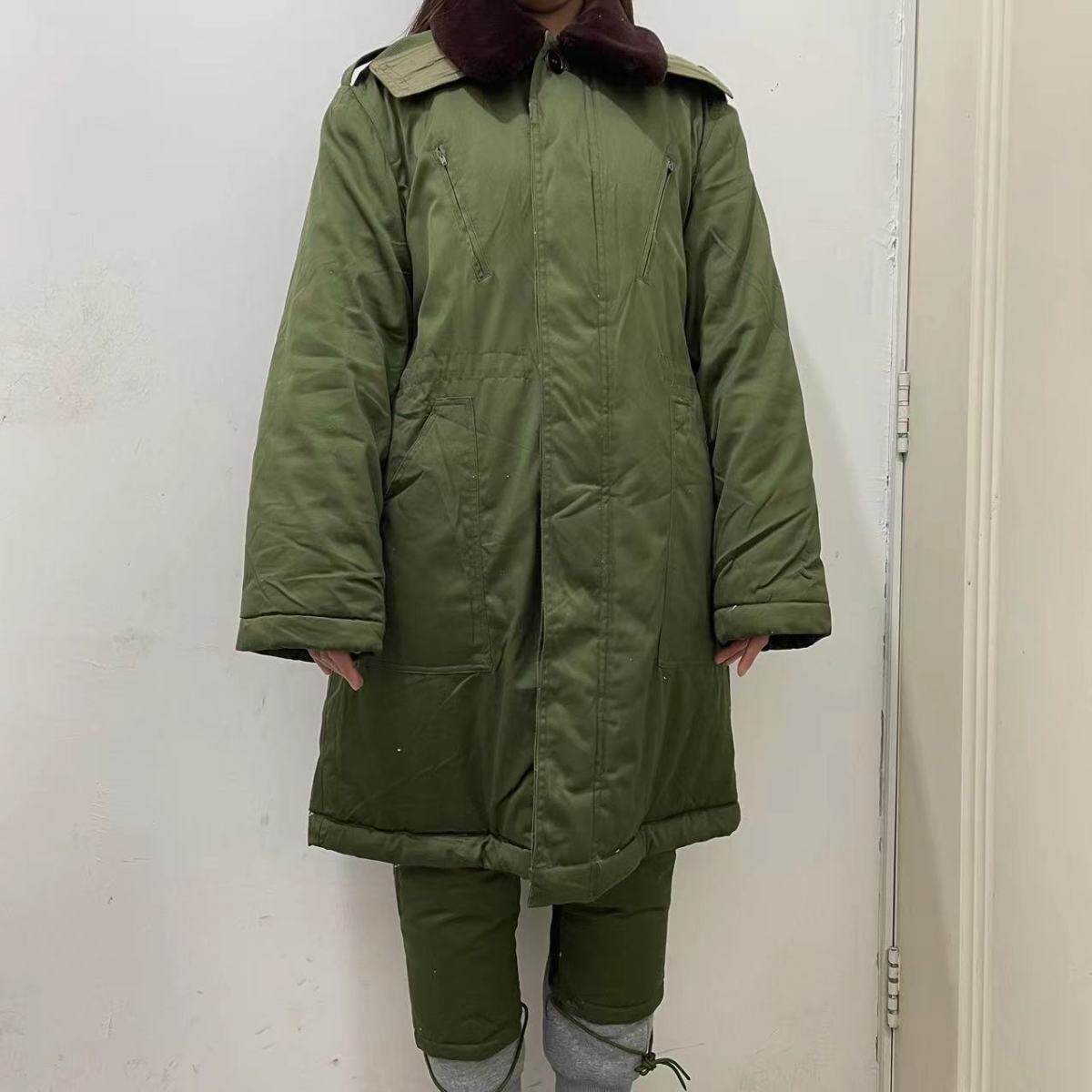 老货中长款女棉大衣带护膝防寒保暖棉大衣防寒服