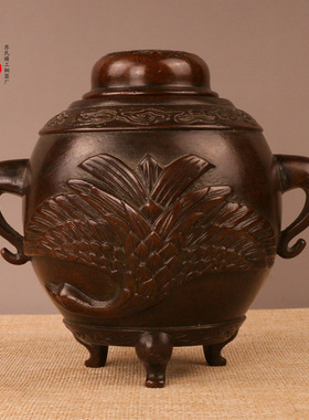 厂家定制铜器铜大雁香炉熏香炉盘香炉家用摆饰佛具礼品