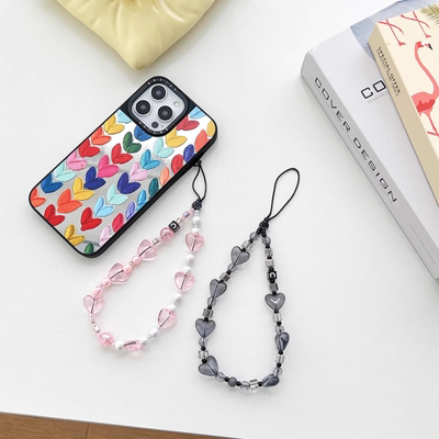 水晶爱心手机挂绳吊坠饰品