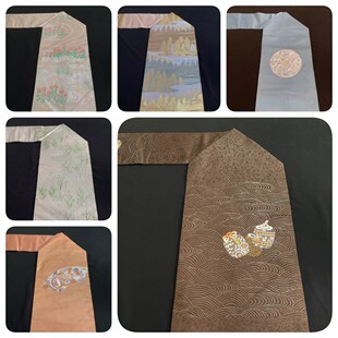 中古正绢西阵织日式和服名古屋带手工腰带金澜真丝DIY面料