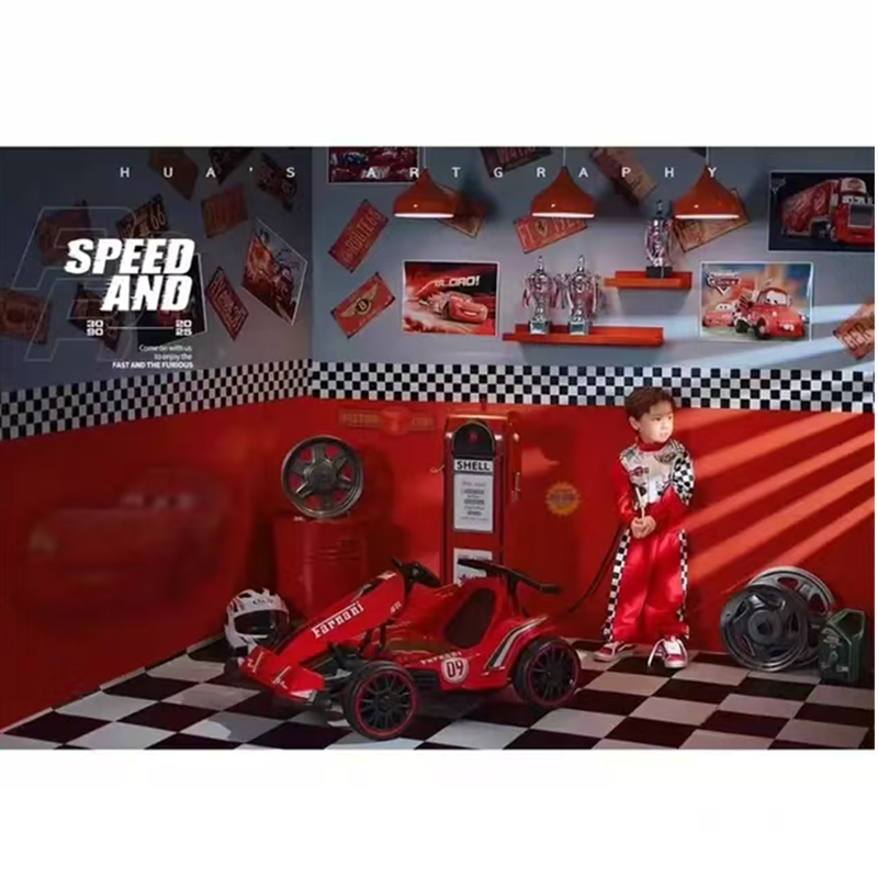 卡丁车儿童实景儿童拍摄道具影楼摆拍道具定制卡丁车中大小童实景