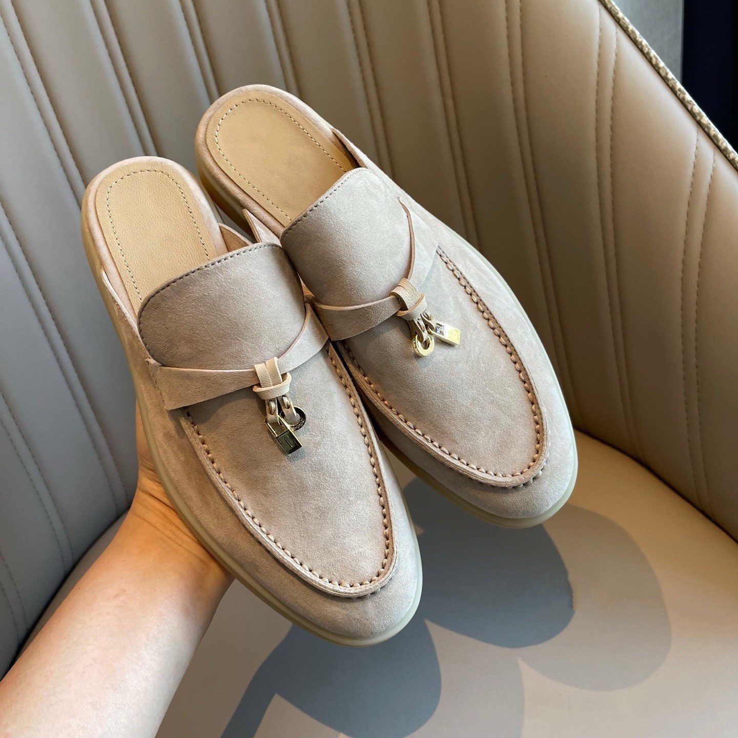 【顶版】lp包头半拖鞋女懒人单鞋