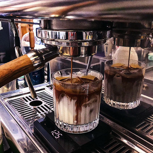 竖纹玻璃flatwhite拿铁咖啡杯