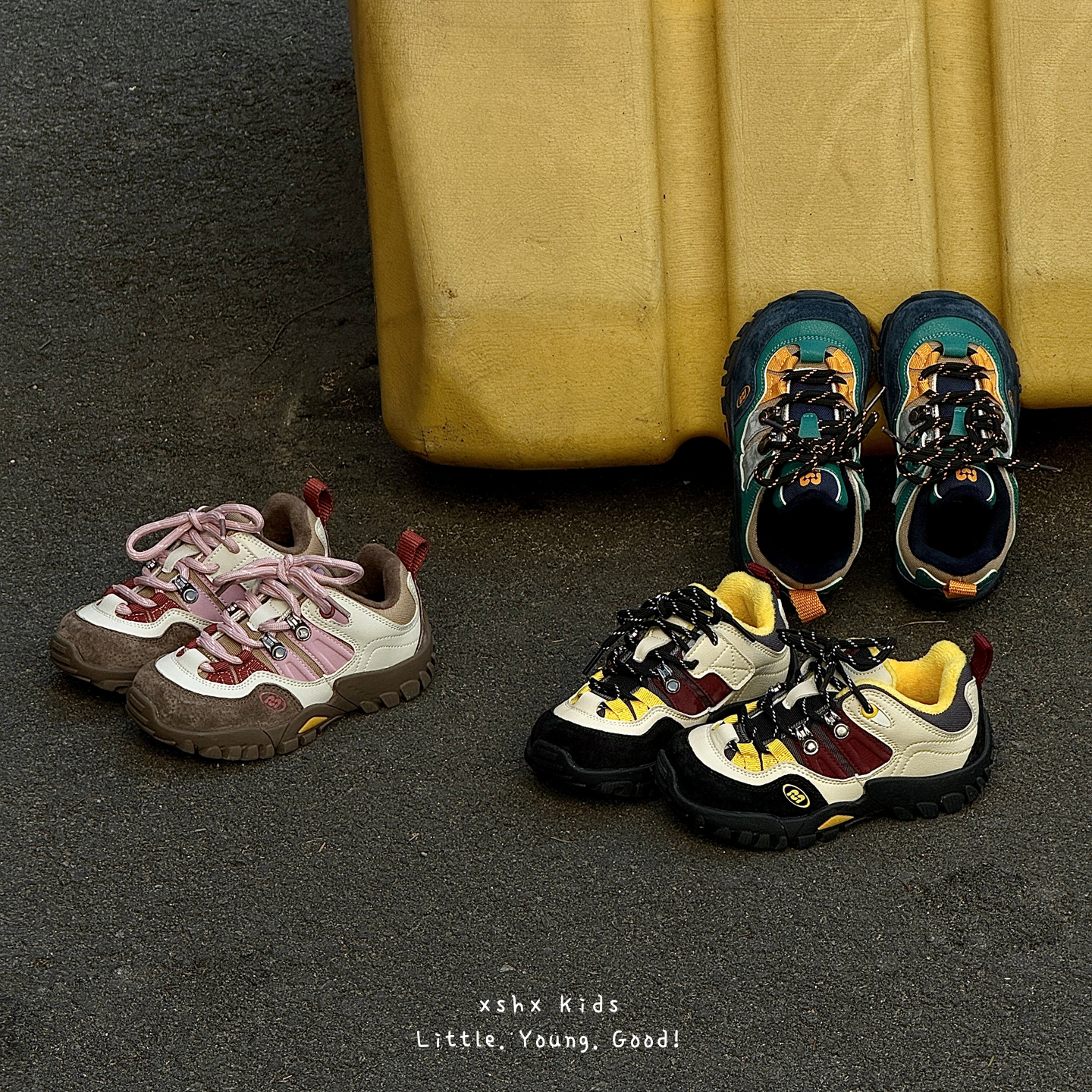 儿童韩版软底加绒二棉登山鞋新款冬男童休闲老爹鞋女童保暖运动鞋