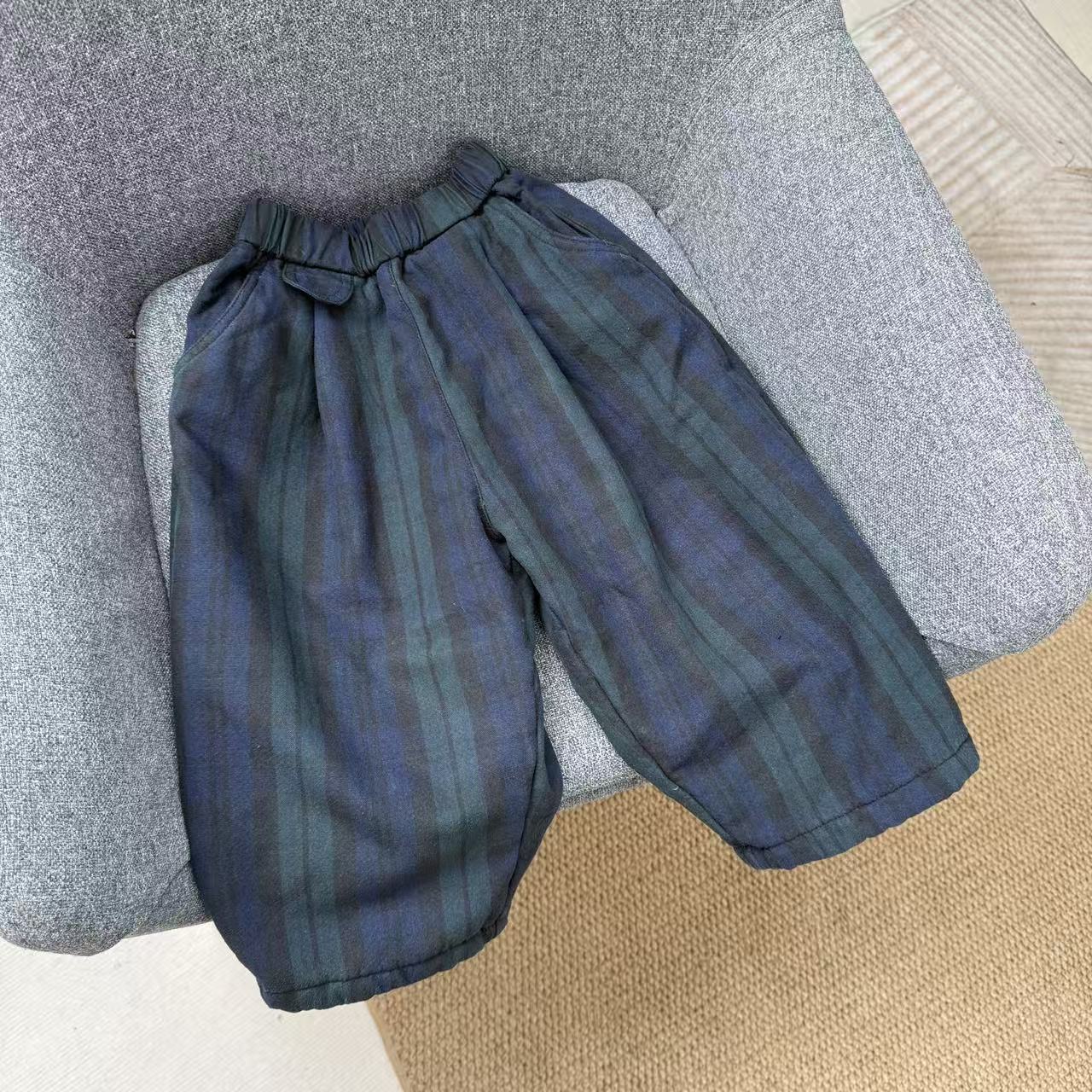 男童女童裤子2025新款儿童格子长裤冬款加绒加厚洋气休闲长裤子