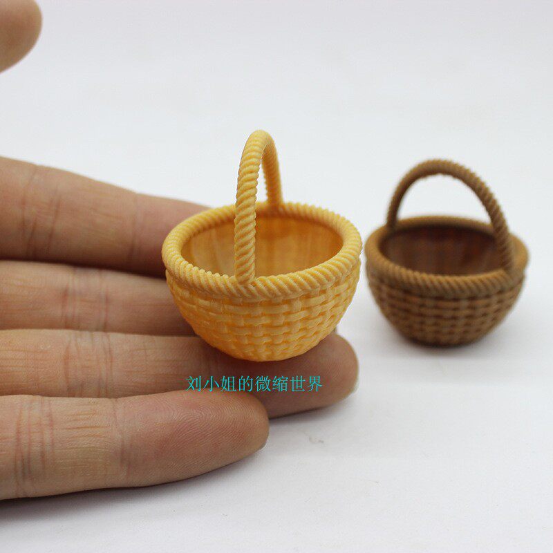 DIY微缩模型仿真迷你手提篮子图片