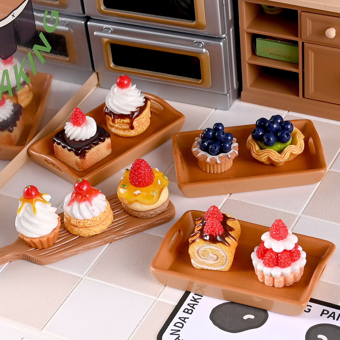 娃娃屋配件仿真迷你小蛋糕模型微缩场景小孩过家家玩具小蛋糕摆件