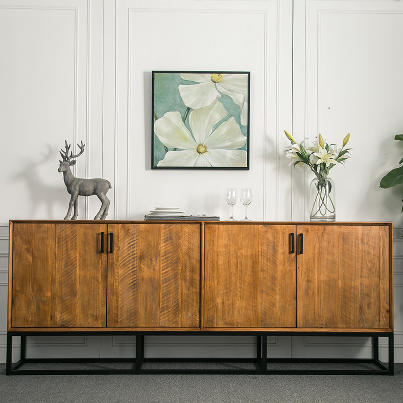 简约现代实木餐边柜 美式铁艺酒水柜 复古门厅玄关柜备餐储物柜子在类目 住宅家具, 柜类, 餐边柜中 - 来自Buy2taobao.com提供专业的淘宝代购服务