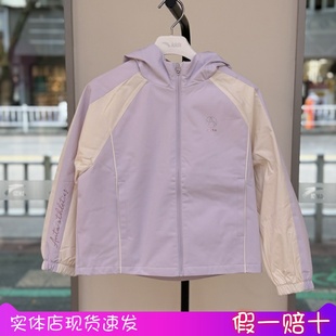 安踏儿童女中大童2025年秋季 梭织丝光绒运动上衣362547602 新款