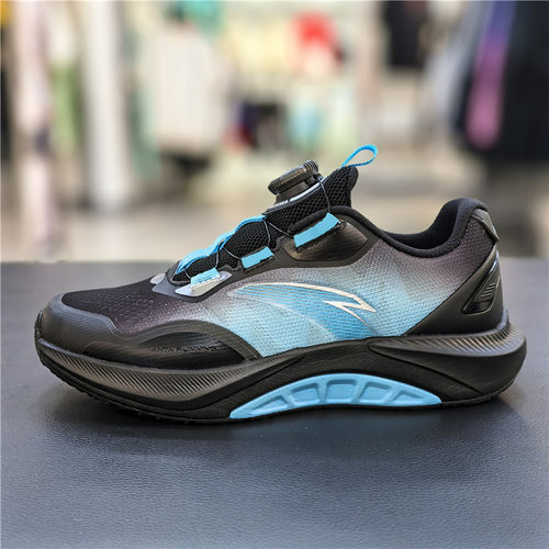 安踏儿童2025春夏新款男大童足弓缓震耐磨纽扣运动跑鞋312525507