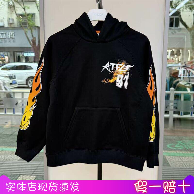 安踏儿童男中大童针织连帽套头衫2025冬季加绒保暖卫衣352541715