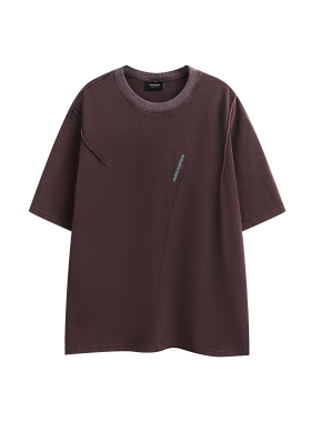 CANNOTSURPASS 夏季复古小众设计宽松短袖做旧水洗重磅痞帅T恤